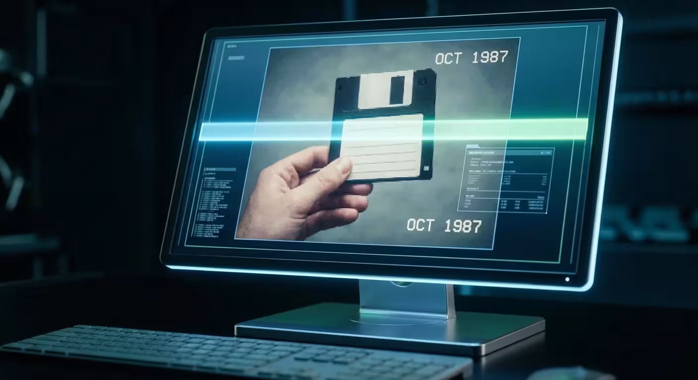 A digital photo being processed on a screen to prevent data corruption.