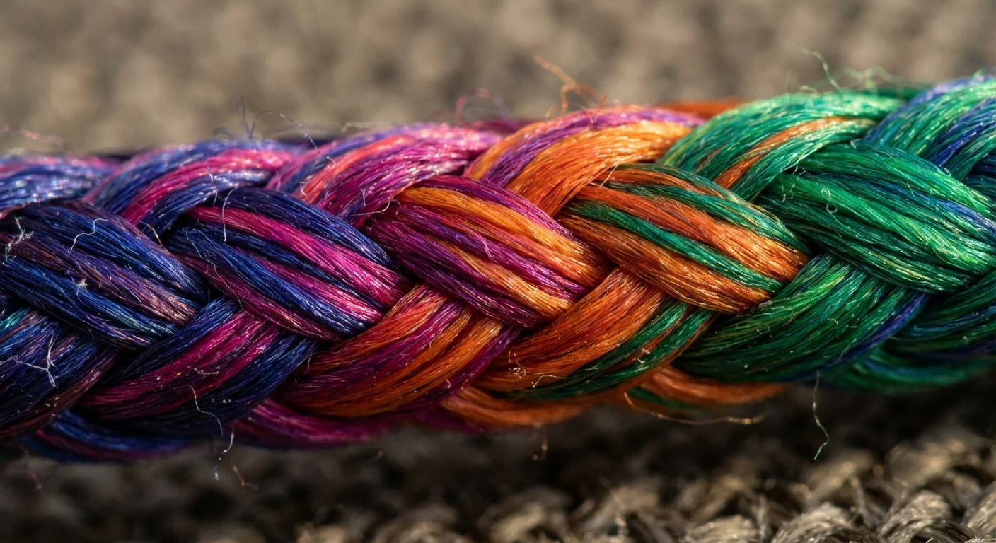 Macro view of fabric fibers with vibrant photo ink saturation.